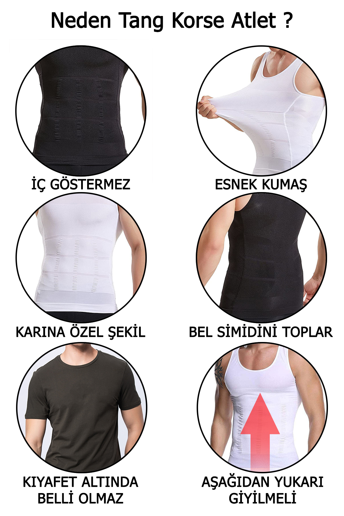 Erkek Korse Atlet Toparlayıcı Atlet 2 li Set - Görsel 8